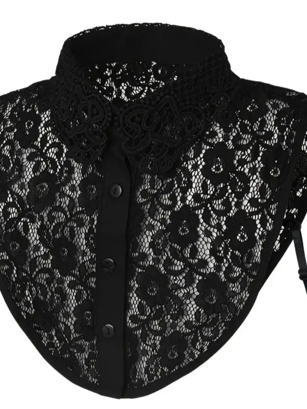 Black Lace Detachable Collar Dickey - Women